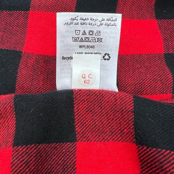 CLUB ROOM SIZE MEDIUM MENS RED & BLACK PLAID CHECKERED LONG SLEEVES SHIRT - Picture 13 of 16